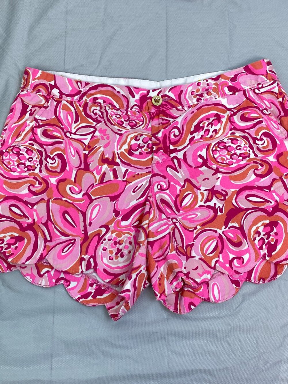 Lilly Pulitzer Buttercup Scalloped Shorts Pink Pout Too Much Bubbly 10